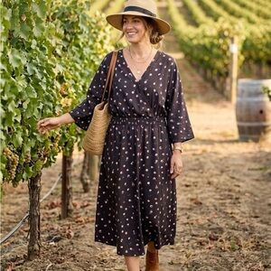 BloomChic Polka Dot V-Neck Maxi Dress Sz 22-24